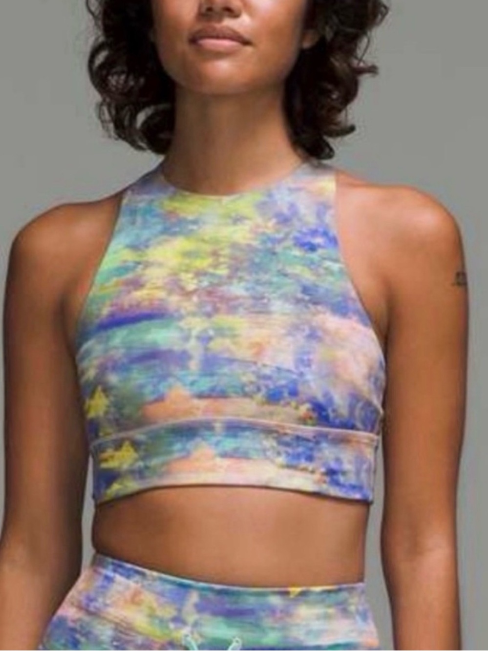 Lululemon Energy High-Neck Longline Tough Bra Altered Nature Multi Size 4